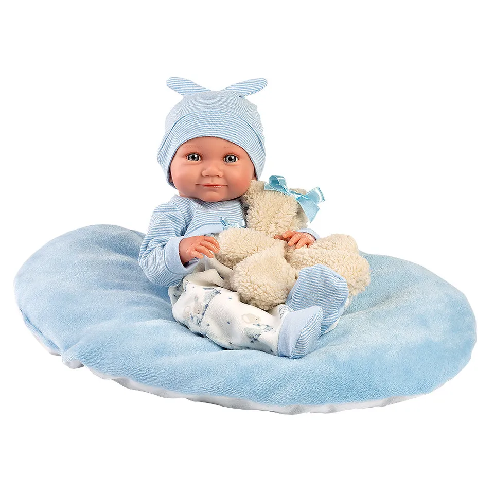 mu-ecas-llorens-nico-40-cm-reci-n-nacido-suave-articulado-con-coj-n-azul-y-osito image 1