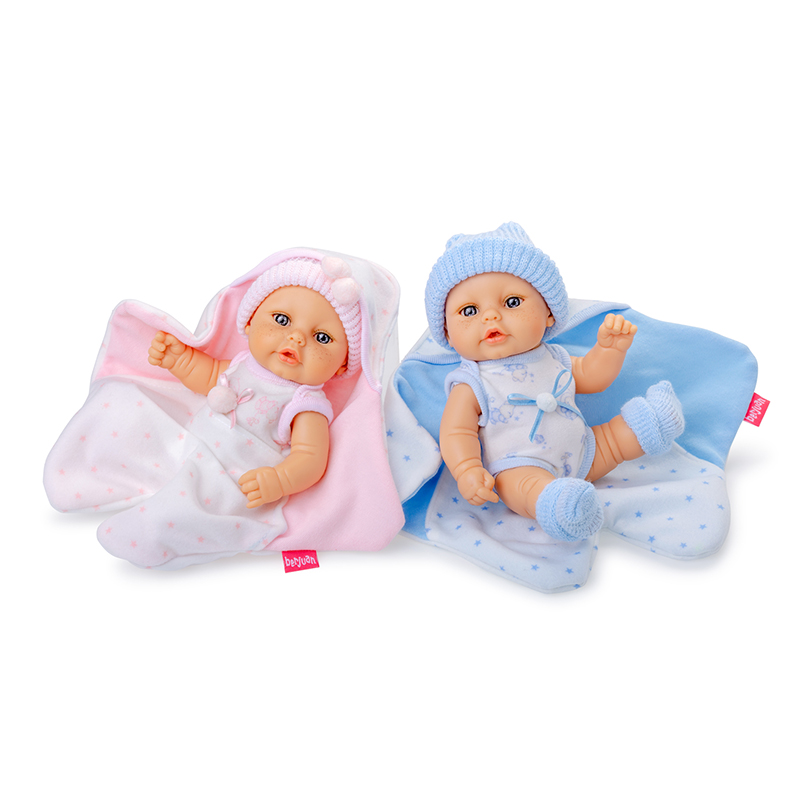 berjuan-mini-baby-pareja-pack-de-2-beb-s-de-vinilo-20-cm-con-mantita image 1