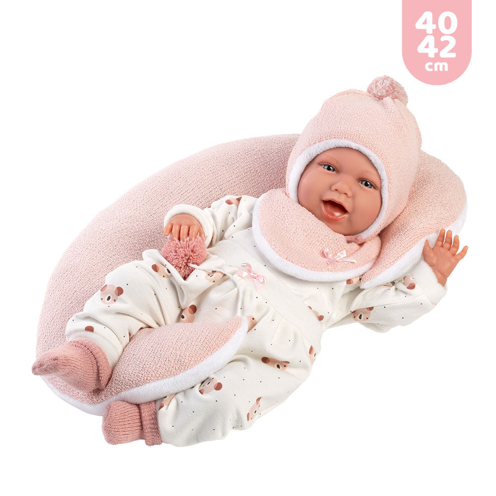 mu-ecas-llorens-vestido-y-complemento-para-reci-n-nacido-40-42-cm-con-coj-n-luna image 2