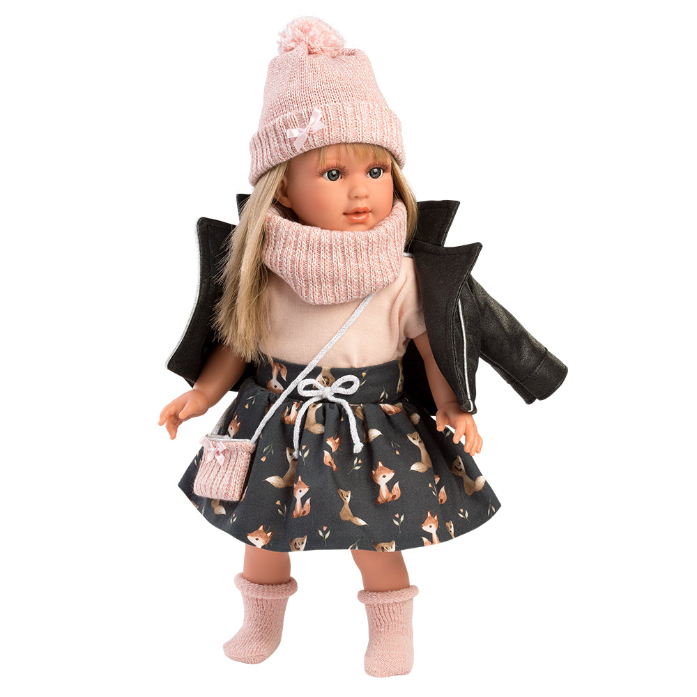 mu-ecas-llorens-las-lindas-mu-ecas-carla-mu-eca-de-40-cm-con-chaqueta-roquera-y- image 2