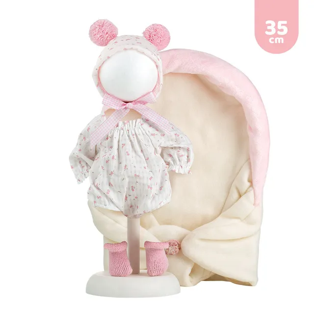 mu-ecas-llorens-vestido-para-reci-n-nacido-35-cm-pelele-blanco-estampado-con-saq image 1