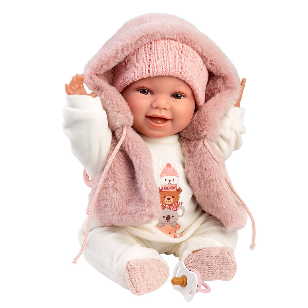 mu-ecas-llorens-chloe-sonrisas-38-cm-mu-eca-reci-n-nacida-con-sonido-pijama-y-ch image 2