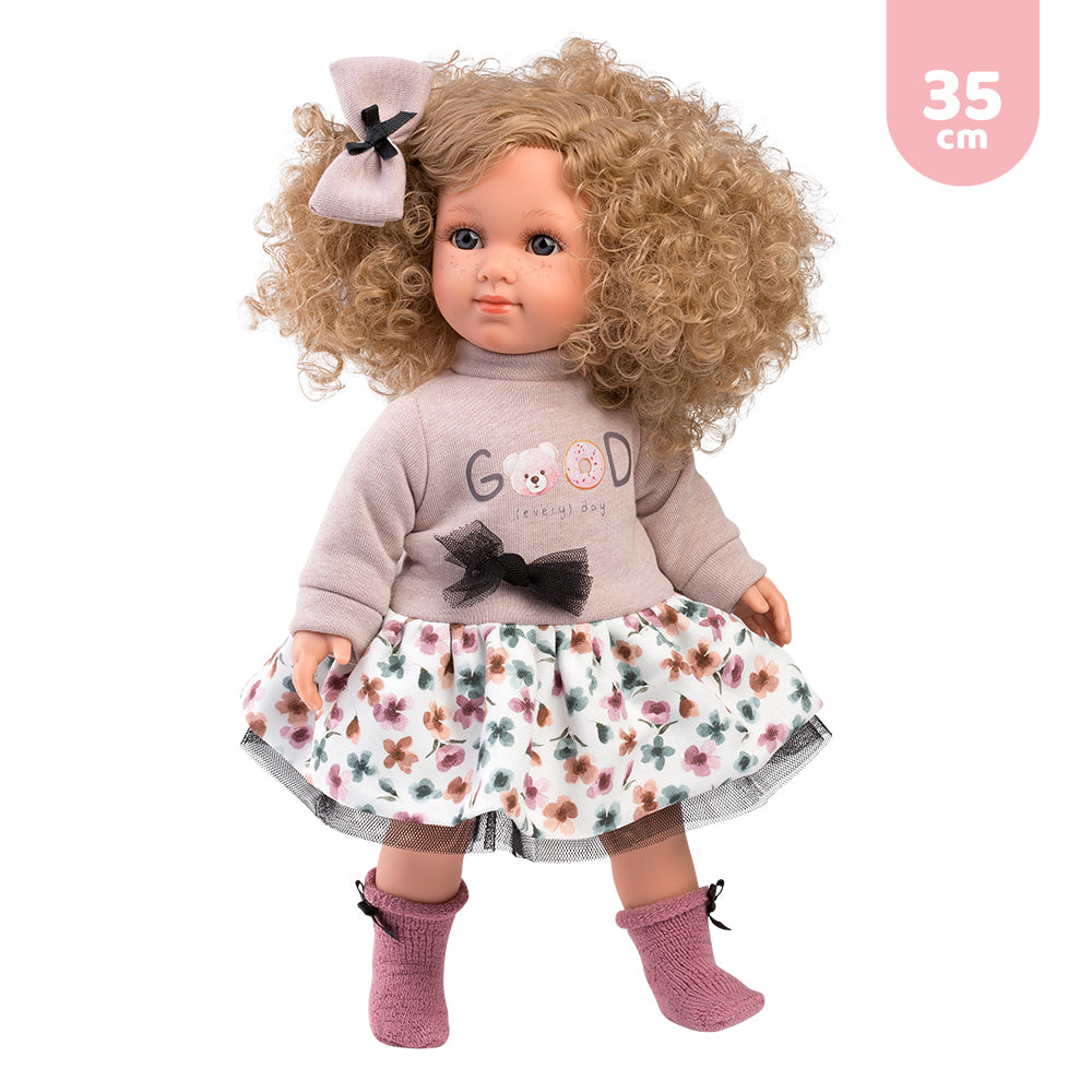 mu-ecas-llorens-vestido-para-mu-ecas-de-35-cm-conjunto-con-falda-floreada-colete image 2