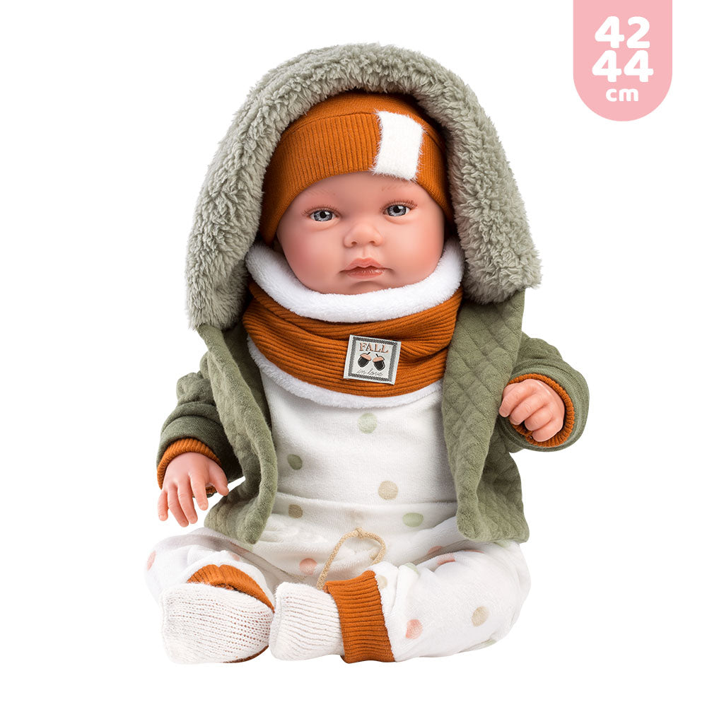 mu-ecas-llorens-conjunto-42-44-cm-para-reci-n-nacido-pijama-chaqueta-gorro-buf-y image 2