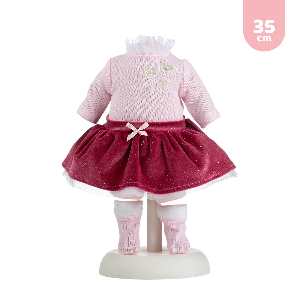 mu-ecas-llorens-vestido-para-mu-ecas-de-35-cm-conjunto-jersey-falda-de-terciopel image 1