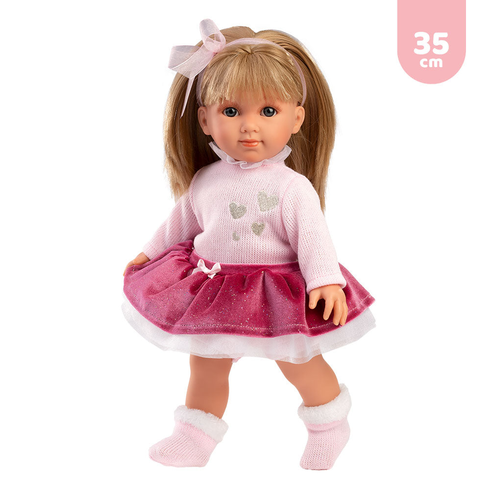 mu-ecas-llorens-vestido-para-mu-ecas-de-35-cm-conjunto-jersey-falda-de-terciopel image 2