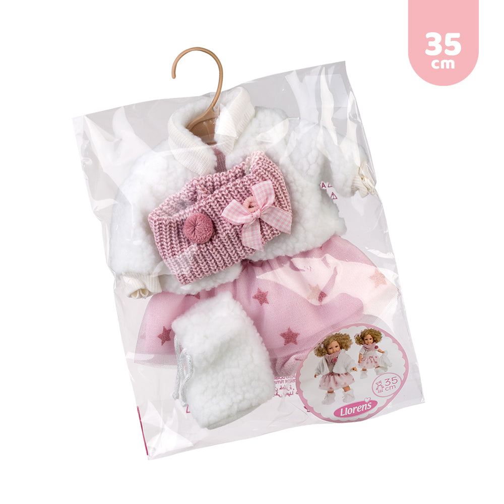 mu-ecas-llorens-vestido-elena-35-cm-tul-chaqueta-borreguito-y-accesorios image 3