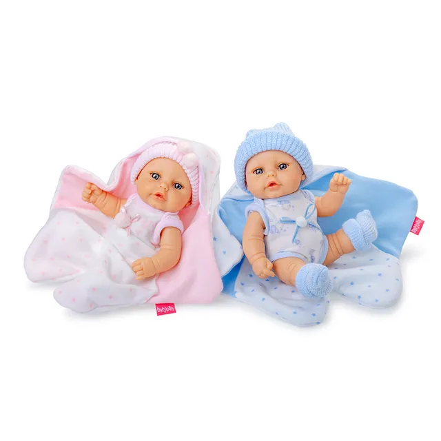 berjuan-mini-baby-pareja-pack-de-2-beb-s-de-vinilo-20-cm-con-mantita image 1