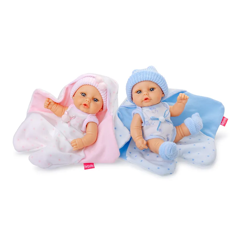 berjuan-mini-baby-pareja-pack-de-2-beb-s-de-vinilo-20-cm-con-mantita image 1