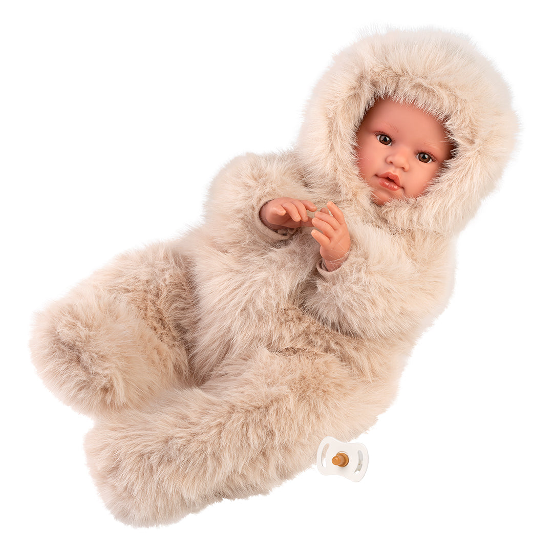 mu-ecas-llorens-leo-llor-n-45-cm-reci-n-nacido-con-sonido-y-pelele-peluche image 3