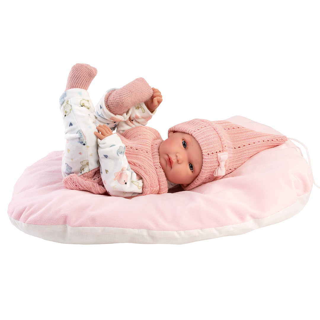 mu-ecas-llorens-bimba-reci-n-nacida-articulada-vinilo-suave-35-cm-con-coj-n image 2