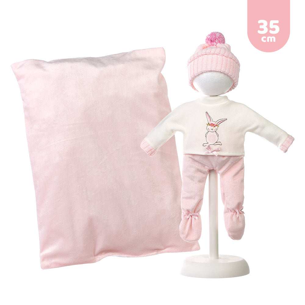 mu-ecas-llorens-conjunto-de-pijama-de-dos-piezas-gorro-y-coj-n-rosa-para-mu-eco- image 1
