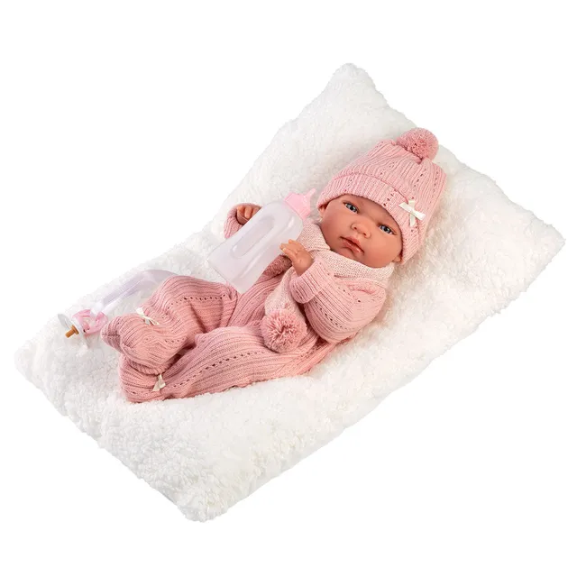 mu-ecas-llorens-nica-40-cm-reci-n-nacida-articulada-suave-con-coj-n image 1