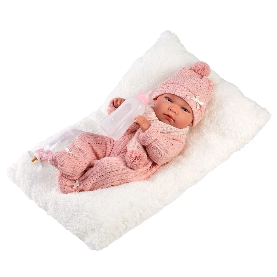mu-ecas-llorens-nica-40-cm-reci-n-nacida-articulada-suave-con-coj-n image 1