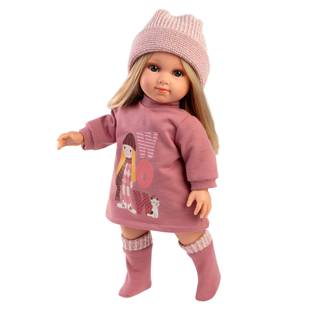 mu-ecas-llorens-las-lindas-mu-ecas-elena-mon-amour-35-cm-mu-eca-con-gorro-rosa-y image 2
