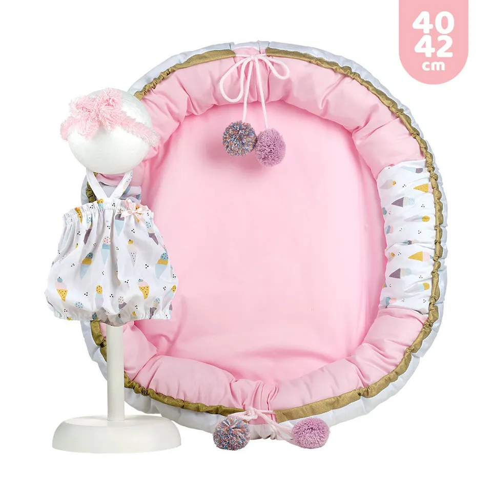 mu-ecas-llorens-conjunto-de-pelele-de-verano-diadema-y-camita-de-juegos-para-mu- image 1