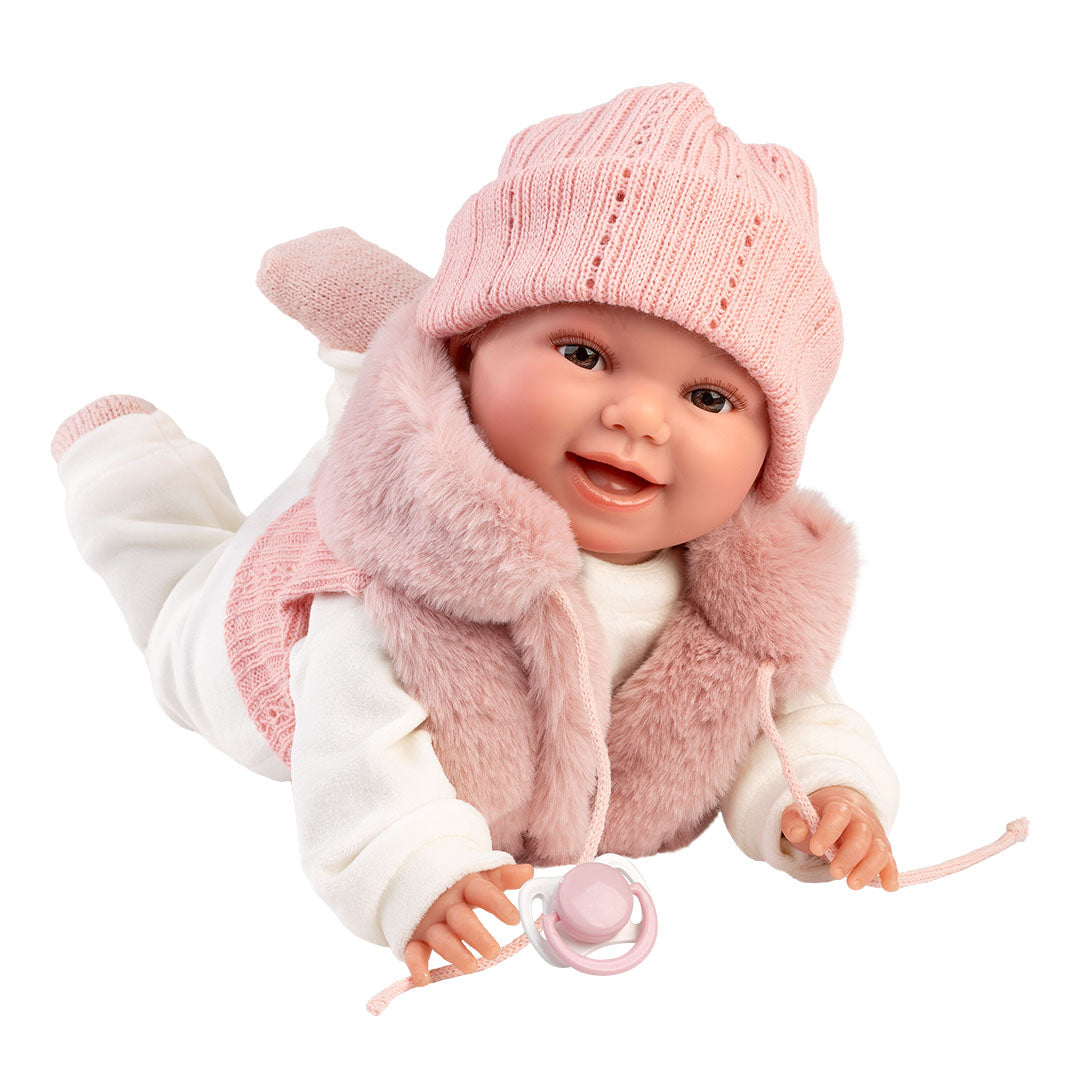 mu-ecas-llorens-chloe-sonrisas-38-cm-mu-eca-reci-n-nacida-con-sonido-pijama-y-ch image 3