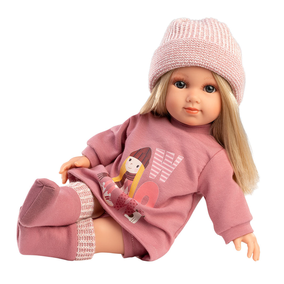 mu-ecas-llorens-las-lindas-mu-ecas-elena-mon-amour-35-cm-mu-eca-con-gorro-rosa-y image 3
