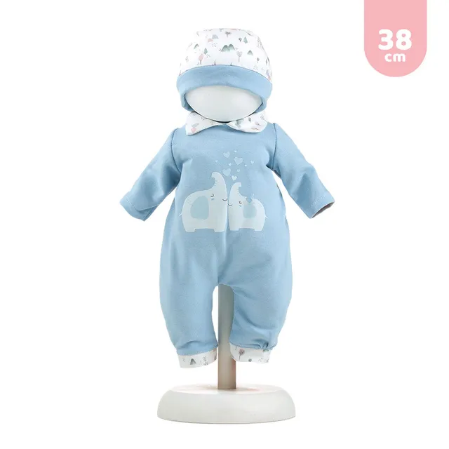 mu-ecas-llorens-vestido-para-beb-s-llorones-38-cm-pelele-celeste-con-gorrito image 1