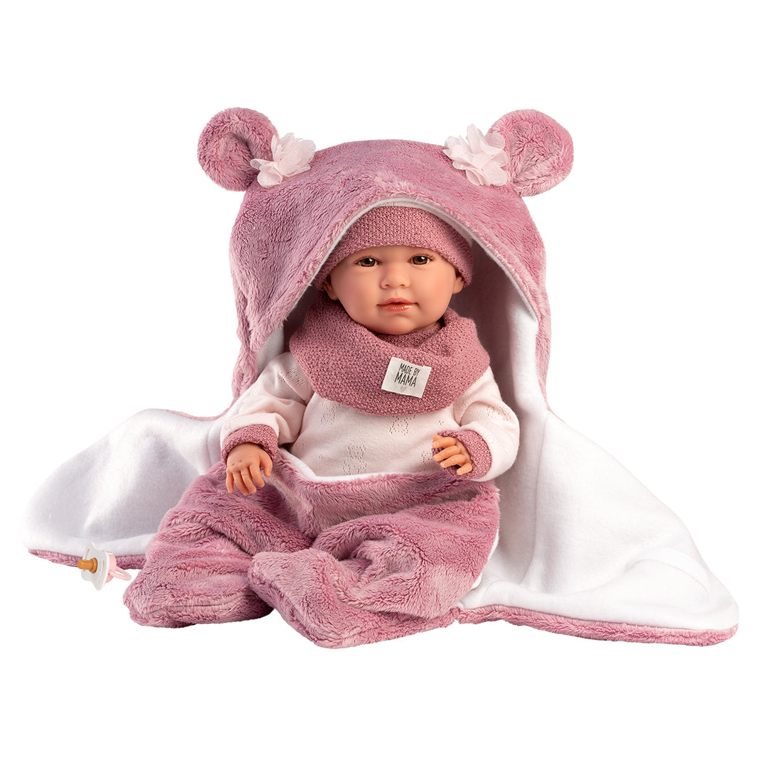 mu-ecas-llorens-mimi-llorona-42-cm-reci-n-nacida-con-saquito-cambiador-osito image 2