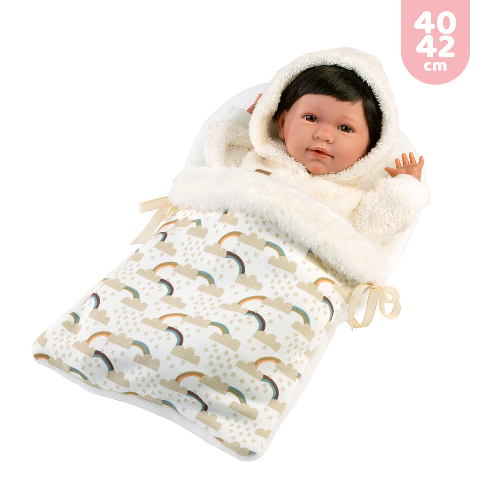 mu-ecas-llorens-conjunto-de-saco-pelele-de-peluche-con-capucha-y-calcetines-para image 2