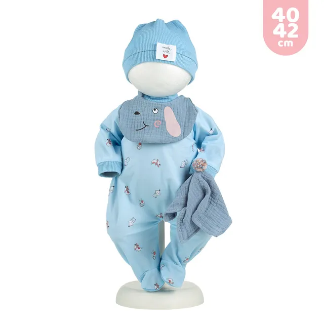 mu-ecas-llorens-conjunto-reci-n-nacido-40-42-cm-pelele-azul-celeste-con-gorro-ba image 1