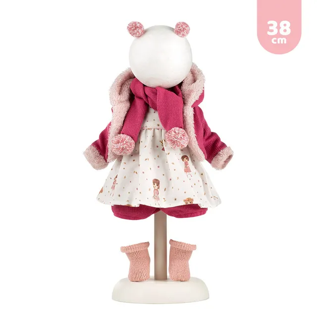 mu-ecas-llorens-conjunto-llorones-38-cm-vestido-rosa-con-chaqueta-bufanda-y-acce image 1