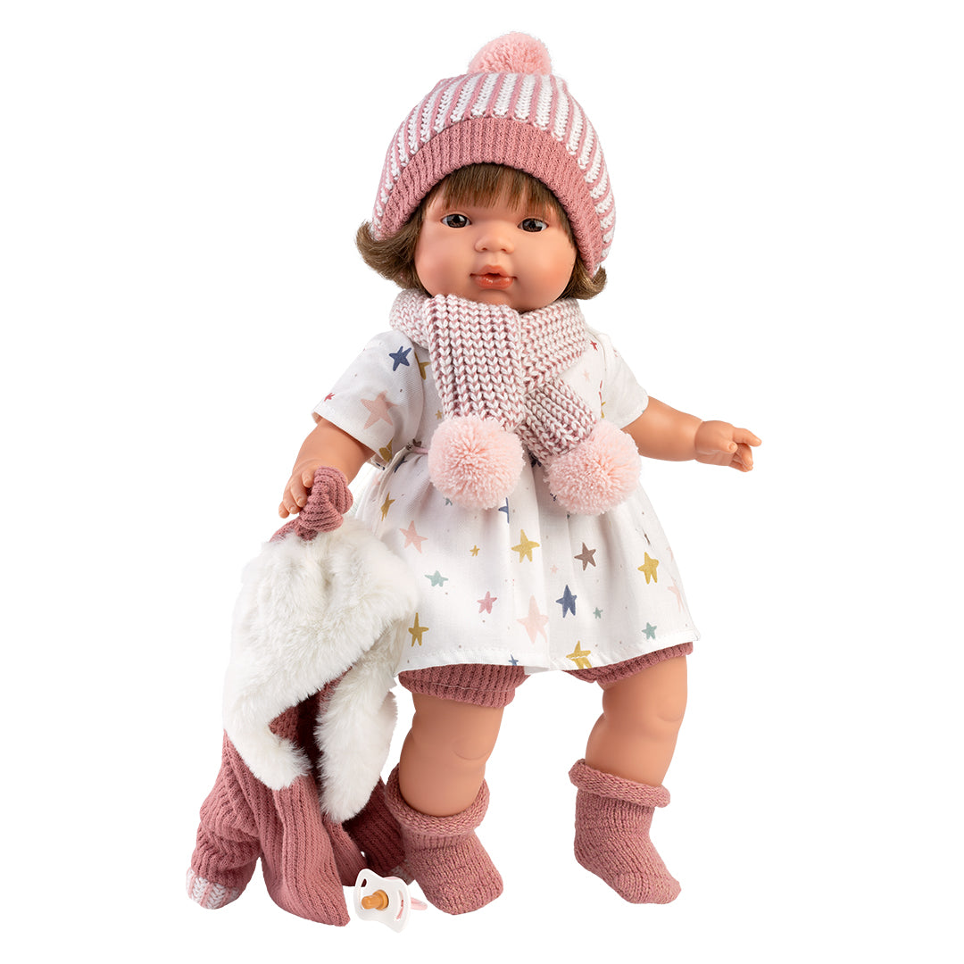 mu-ecas-llorens-lola-llorona-38-cm-beb-que-llora-con-conjunto-rosa-estrellas image 3
