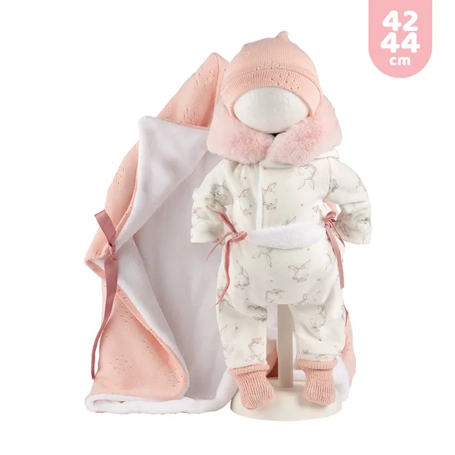 mu-ecas-llorens-ropa-beb-42-44-cm-pelele-con-capucha-y-manta-rosa image 1