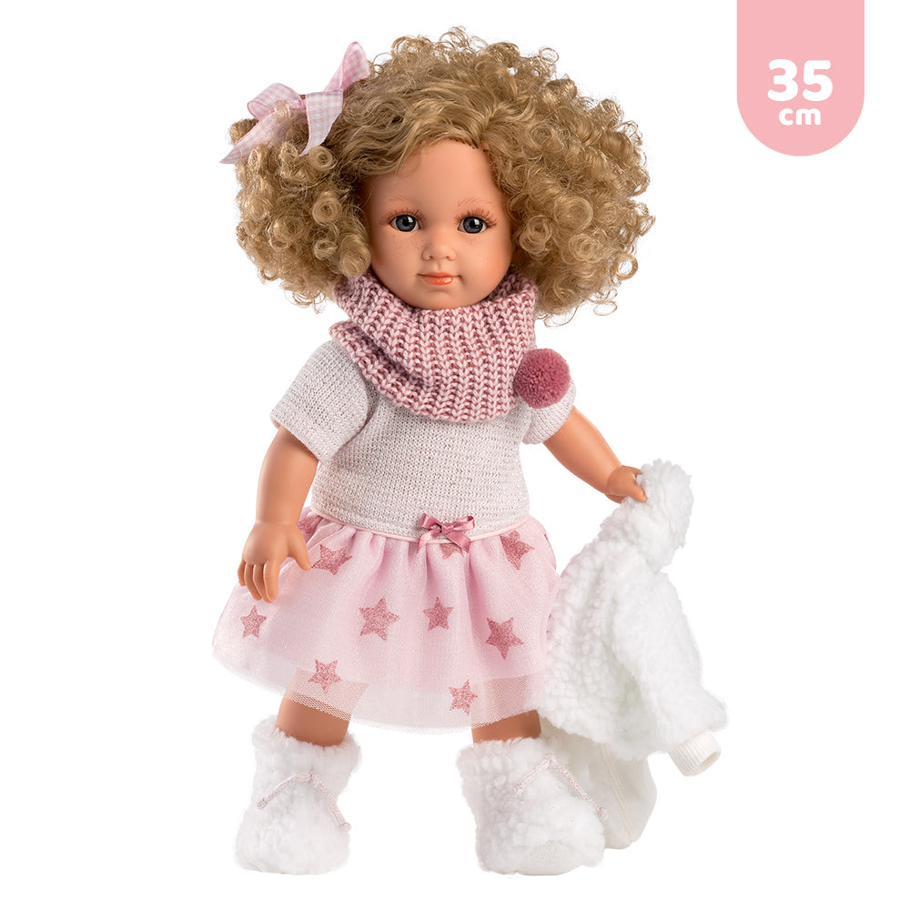 mu-ecas-llorens-vestido-elena-35-cm-tul-chaqueta-borreguito-y-accesorios image 2