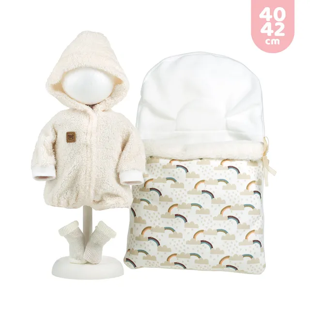mu-ecas-llorens-conjunto-de-saco-pelele-de-peluche-con-capucha-y-calcetines-para image 1