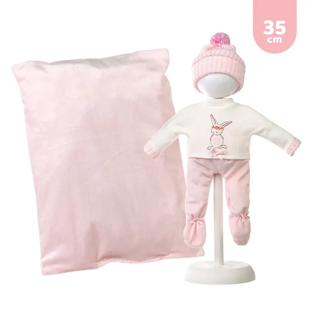 mu-ecas-llorens-conjunto-de-pijama-de-dos-piezas-gorro-y-coj-n-rosa-para-mu-eco- image 1