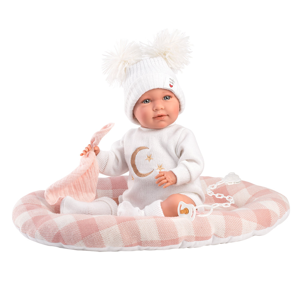 mu-ecas-llorens-beb-mimi-con-coj-n-cama-mu-eca-reci-n-nacida-que-llora-42-cm image 2