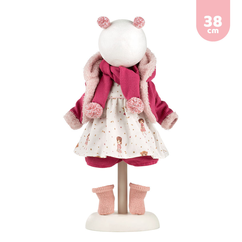 mu-ecas-llorens-conjunto-llorones-38-cm-vestido-rosa-con-chaqueta-bufanda-y-acce image 1