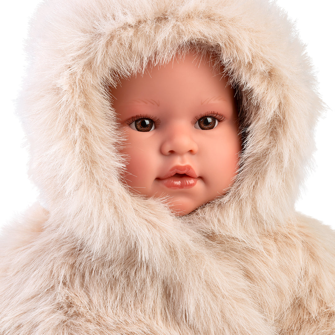 mu-ecas-llorens-leo-llor-n-45-cm-reci-n-nacido-con-sonido-y-pelele-peluche image 4