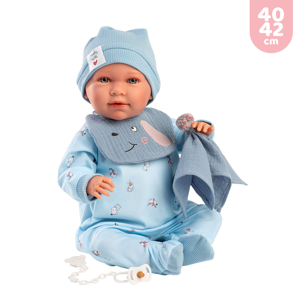 mu-ecas-llorens-conjunto-reci-n-nacido-40-42-cm-pelele-azul-celeste-con-gorro-ba image 2